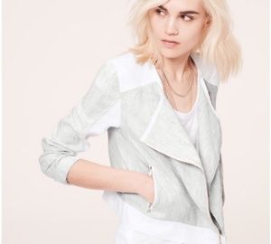 Loft Lou & Grey linen asymmetrical zip jacket